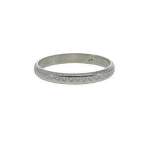 Antique Sterling Silver 2.5mm Etched Band Ring Size 5.75